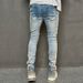 Slim Fit Stretch Denim Jeans For Men - Classic Straight Leg Comfortable Cotton Jeans With Mid-Rise Waist & Zipper Fly_mkmklike.com