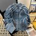 Loom Spring Autumn American Retro Distressed Padded Shoulder Denim Jacket For Men With Frayed Edges And Washed-Dyed Finish_mkmklike.com