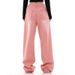 Women's Clothing High Street Loose Straight Pink Washed Jeans Spring And Summer High Waist Drape Mopping Wide Leg Trousers_mkmklike.com