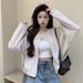 Korea-style Short Coat Petite Wome, Sprig Ad Autum 2026 Ew Desig, Solid Color, Loose Casual Cardiga Top For_mkmklike.com