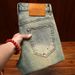 Men's Slim Fit Ripped And Distressed Cropped Jeans Elastic Waist Patched Retro Cool Street Style Casual Pants_mkmklike.com