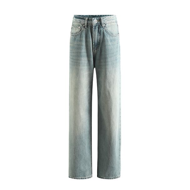 Women’s Clothing New Retro Slim Hip 076H Blue Washed Denim Loose Straight Jeans Female 3072_mkmklike.com