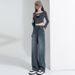 Retro Straight-leg Jeans For Women, New Versatile High-waisted Slim-fit College Style Petite Drapey Wide-leg_mkmklike.com