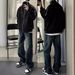 American Retro Blue Jeans Boys Wear Autumn High-end Casual Pants Trendy Loose Straight Wide-leg Trousers_mkmklike.com