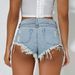 Women's Clothing New High Waist Sexy Hole Elastic Plus Size Casual Pants Denim Shorts Jeans_mkmklike.com