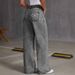 Women's Clothing Retro Bow Embroidery Washed Jeans Women's Sweet And Spicy Straight Loose Trousers_mkmklike.com