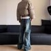 Men's Clothing Retro Washed Old Niche Printed Jeans Men's Spring New Loose Design Straight Pants_mkmklike.com