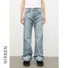 Men's Clothing High Street Flared Jeans Retro Washed Loose Straight Mopping Pants_mkmklike.com
