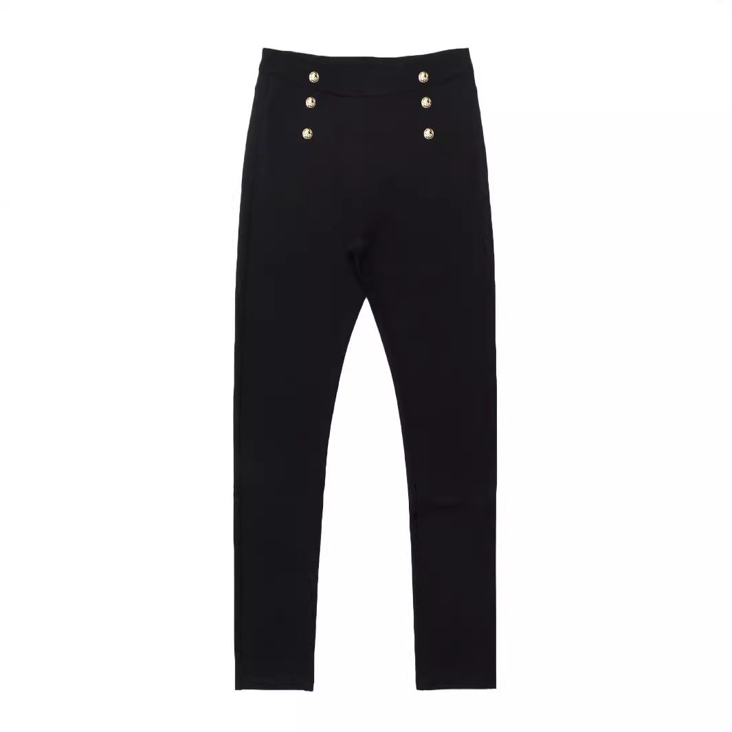 Women's Clothing New Fashion Trousers, High Waist, Slim Fit, Double Breasted_mkmklike.com