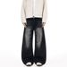 LKTM Men's Ripped And Distressed Jeans American Style Cutout Scimitar Design Deconstructed Silhouette Pants for Men And Women_mkmklike.com