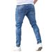 Pulse 2024 Cross-Border European And American Skinny Stretch Ripped Tight Men's Jeans_mkmklike.com