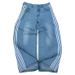 Women's Clothing Retro Personality Street Jeans Striped Design Straight Wide Leg Pants Loose Casual Pants_mkmklike.com