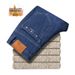 Winter Quality Lamb Wool Thermal Jeans Men's Fleece Thickened Straight Jeans Men's Fat Plus Size Pants_mkmklike.com