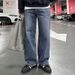 Men's Clothing Washed Distressed Jeans Men's Autumn New Korean Style Trend Loose Wide Leg Straight Pants Casual_mkmklike.com