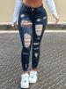 Women's Sexy Skinny Jeans High Elasticity Low Rise Ripped Style S Shaped Denim_mkmklike.com
