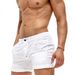 Men's Slim Fit Stretch Denim Shorts – White, High Elasticity & Vintage Wash (S-2xl) Breathable & Lightweight_mkmklike.com