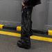High Street Retro Distressed Wasteland Style Washed Wrinkled Flared Jeans Men's European And American Wide-Leg Trendy_mkmklike.com