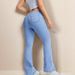 Women's Clothing Retro Flared High-Waisted Jeans – Stretch Denim Bootcut Pants With 70s Vintage Vibes (Light Blue)_mkmklike.com
