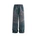 3D Digital Print Chain Distressed Jeans For Men Hip Hop Trendy Design Niche Wide-Leg Straight Long Pants_mkmklike.com