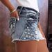 Women's Clothing Ripped Denim Shorts Elastic Slim Fit Versatile Jeans Embroidered Denim Shorts_mkmklike.com