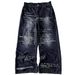 Men's High Street Hip Hop Casual Loose Wide Leg Straight Denim Jeans American Style Letter Print Washed Pants_mkmklike.com