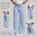 Women's Clothing High-Waisted Wide - Classic Light Blue Denim Pants With Flowy Fit, Comfortable Cotton Blend Fabric For Casual & Streetwear Outfits_mkmklike.com