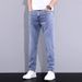 BOY 2025 Men's Light Color Jeans Summer Thin Casual Long Stretch Mid-Waist Straight Business Slim Fit Tapered Pants_mkmklike.com