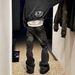 Men's Black Distressed Washed Denim Flared Jeans High Street Style Vibe Cool And Edgy Fashion for Men_mkmklike.com