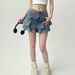 K Cowboy Midi Skirt, Women's Cake Skirt, A-line Mini Skirt, High Waist Design, Niche Hip Hugging Spicy Girl Short Skirt_mkmklike.com