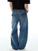 Men's Clothing Unisex Washed Straight Leg Loose Fit Jeans Bamboo Fabric Retro Parisian Button Design Trendy Versatile Trousers_mkmklike.com