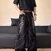 Gothic Flame Embroidered Wide-Leg Jeans – Distressed Black Denim Pants With Asymmetrical Panels, Oversized Streetwear Fit For Dark Academia & Y2K_mkmklike.com