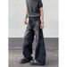 Vintage Washed Cleanfit Men's Jeans - Relaxed Straight Leg Retro High Street Style With Slight Flare_mkmklike.com