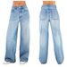 Women's Clothing Women's Jeans Loose Casual Light Colored Washed Trousers_mkmklike.com