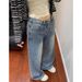 Women's High-Waisted Wide-Leg Jeans Unique Design Loose Fashionable Floor Length Spring Autumn Style_mkmklike.com