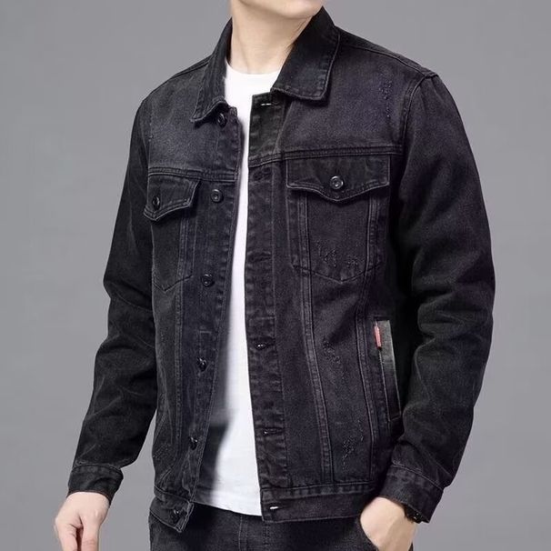 Men's Clothing Jackets For Men, Slim Fit Denim Jackets, Trendy Denim Jackets, Men's Denim Tops_mkmklike.com