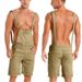 Men's Vintage Cargo Overalls Shorts - Cotton Relaxed Fit, Multi-Pocket Workwear Pants For Summer, Casual & Street Style_mkmklike.com