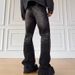 Men's Retro Distressed Black Straight Leg Jeans Spring Autumn 2026 Trendy Loose Casual Long Pants Mid Waist Cotton Trousers_mkmklike.com