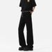 Cleanfit Spring And Autumn Stretch Black Curved Hem Flared Jeans For Men, Vibe American Style Slim Straight Pants_mkmklike.com