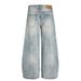 American Washed Denim Wide-Leg Scimitar Men's Trousers Cleanfit Trendy Distressed Loose Arc Pants_mkmklike.com
