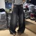 Retro American Rhinestone Women's Wide Leg Jeans Heavy Duty Starry Loose Fit Floor Length Pants Autumn Winter England Style Fashion_mkmklike.com