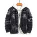 High Street Cool And Stylish Splatter Painted Denim Jacket For Men, Street Fashion Brand, Hip Hop Loose Casual Workwear Jacket, Men's Denim Coat_mkmklike.com