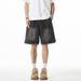 Men's Distressed Denim Shorts Split Cut Design Summer Style American Retro Workwear Trendy Five-Point Pants_mkmklike.com