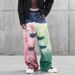 Heavyweight Washed Loose Fit Straight Leg Jeans With Splatter Paint Graffiti For Men, High-Street Wide Leg Trousers_mkmklike.com