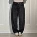 Cross-border European And American Fashion Starry Rhinestone Denim Jeans For Women, Casual Loose Straight_mkmklike.com