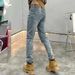 Men's Distressed Jeans With Paint Splatter Design - Slim Fit Stretch Denim Pants For Summer, Trendy Casual Nine-Pants For Youth_mkmklike.com