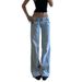 Women's Clothing Retro Light Blue Low Waist Jeans For Women Straight Hot Girl Loose Mopping Trousers_mkmklike.com