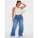 Vintage-Inspired High-Waisted Wide Leg Jeans – Distressed Denim Pants With Relaxed Fit (90s Retro, Streetwear Staple)_mkmklike.com
