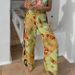 Women's Clothing new wide-leg pants printed trousers mid-waist casual pants_mkmklike.com