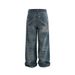 3D Digital Print Chain Distressed Jeans For Men Hip Hop Trendy Design Niche Wide-Leg Straight Long Pants_mkmklike.com