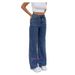 Trendy Girl Closet Cross-Border 2025 New European And American Style Solid Color Straight High-Waist Women's Casual Washed Jeans_mkmklike.com